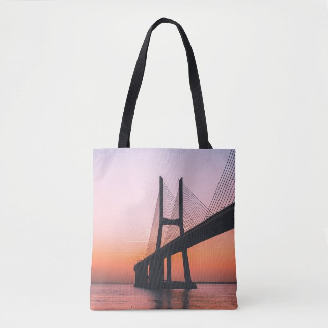 BOLSA TOTE SILHOUTE DA PONTE SOB O CÉU CLARO (Frente)
