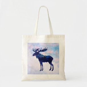 Bolsa Tote Silhueta azul celestial de alce 