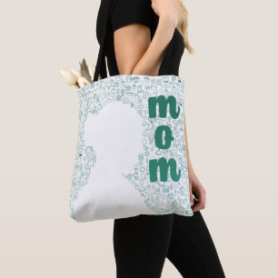 Bolsa Tote Silhueta branca de uma mãe