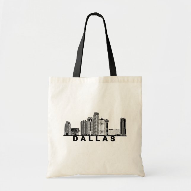 Bolsa Tote Silhueta da Cidade de Dallas (Frente)