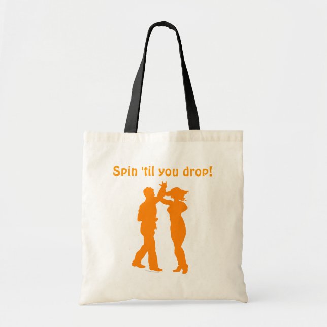 Bolsa Tote Silhueta da dança da rotação da dança do casal (Frente)
