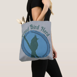 Bolsa Tote Silhueta de Animal Azul Cinza Proud Bird Nerd