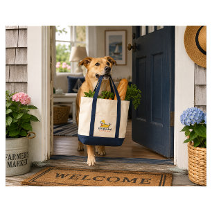 Bolsa Tote Silhueta de Cachorro Amarelo Lagosta do Maine em L