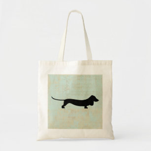 Bolsa Tote Silhueta de cachorro de Dachshund Wiener na Músic