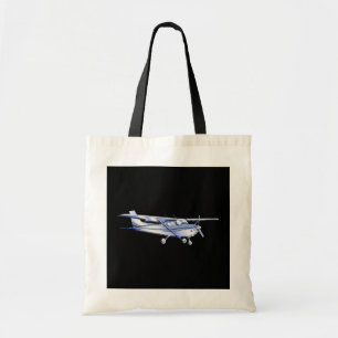 Bolsa Tote Silhueta de Cessna clássica voando em preto
