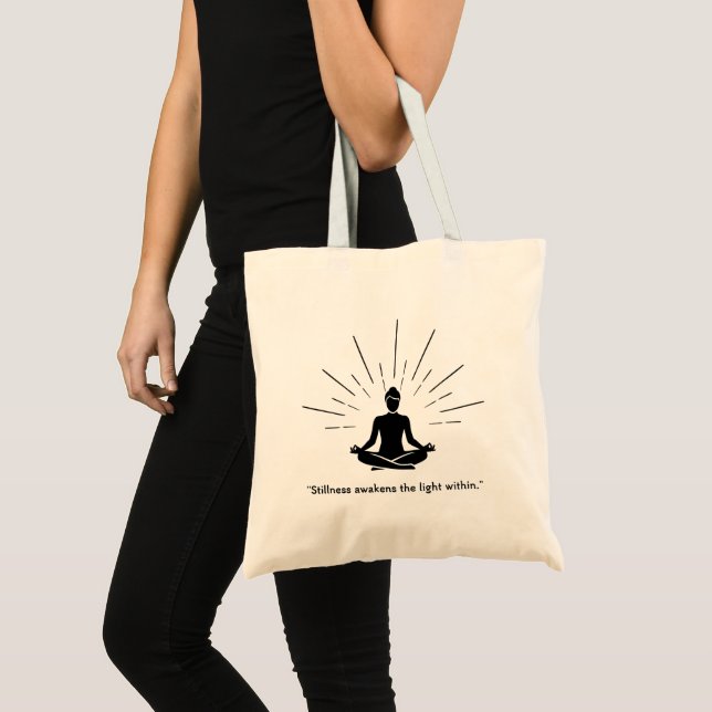 Bolsa Tote Silhueta de Meditação Radiante (Frente (produto))