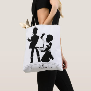 Bolsa Tote silhueta de moça e barco modelo