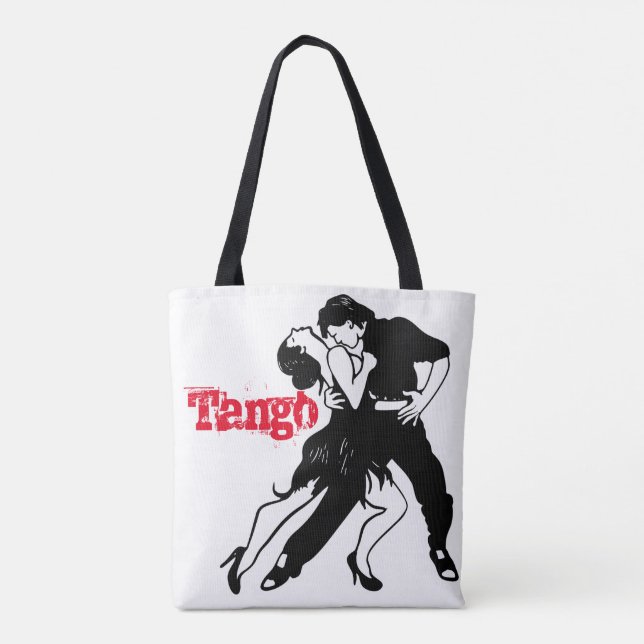 Bolsa Tote Silhueta do casal do tango (Verso)