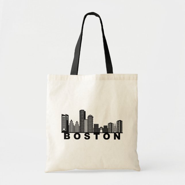 Bolsa Tote Silhueta do Horizonte de Boston  (Frente)