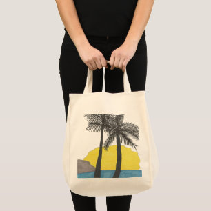 Bolsa Tote Silhueta do nascer do sol da palmeira