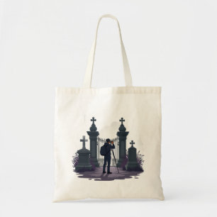 Bolsa Tote Silhueta do Portão do Cemitério Gótico