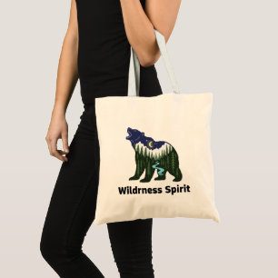 Bolsa Tote Silhueta do Urso Espírito da Natureza Floresta R