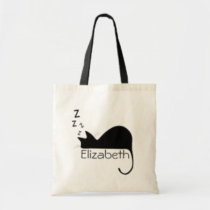 Bolsa Tote Silhueta feita sob encomenda do gato do sono