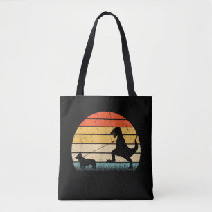 Bolsa Tote Silhueta Vintage da Raça de Cachorro Corgi Dinossa