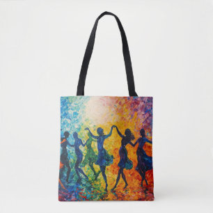 Bolsa Tote Silhuetas Coloridas Dançando
