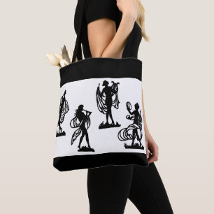 Bolsa Tote silhuetas da Grécia antiga do impressão de musas