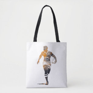 Bolsa Tote Silhuette de Desafio do Esporte do Rugby
