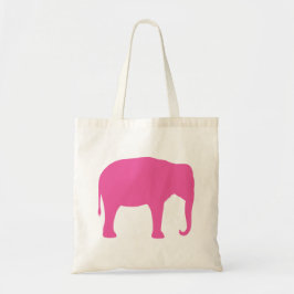 Bolsa Tote Silhuette de Elefante Rosa Quente