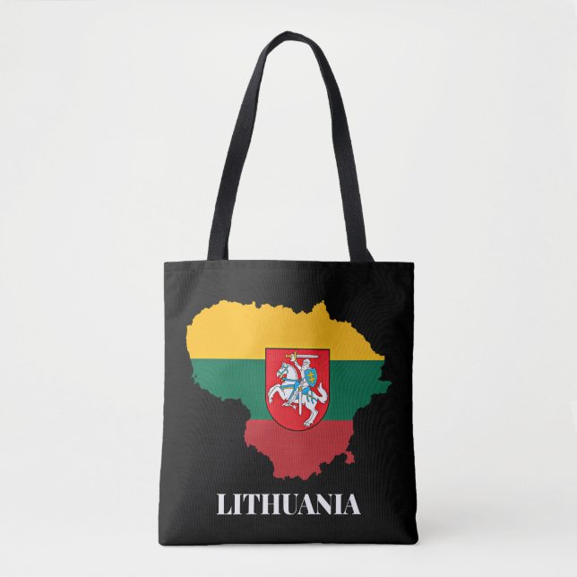 Bolsa Tote Silhuette e pavilhão da Lituânia (Frente)