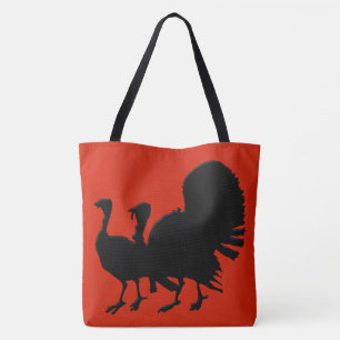Bolsa Tote Silhuette of Turkeys