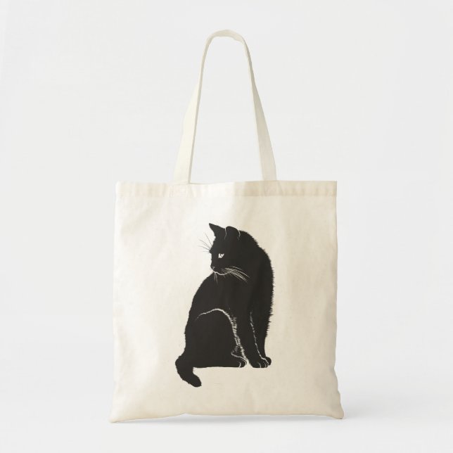 Bolsa Tote Silhute de sombra de gato (Frente)