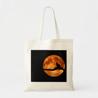 Bolsa Tote Silhute de um Gato Negro em uma Árvore