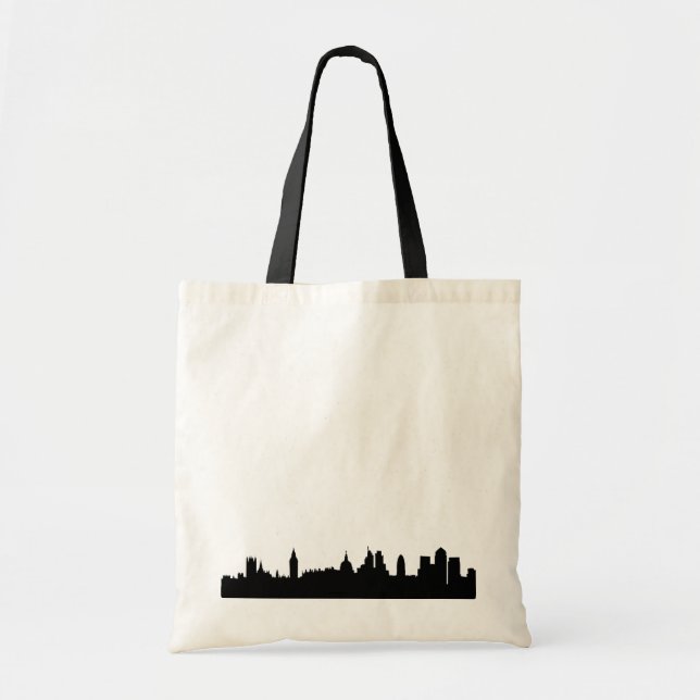 Bolsa Tote Silhuyscape da linha do horizonte de Londres (Frente)