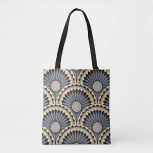Bolsa Tote Silver de Marfim: Azulejo Floral Circular.