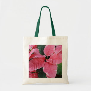 Bolsa Tote Silver Star Marble Poinsettias Feriado Rosa Floral