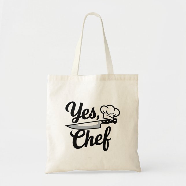 Bolsa Tote Sim Chef Funny Kitchen Cozinhar Orçamento (Frente)