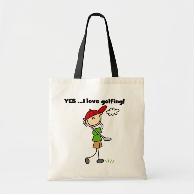 Bolsa Tote Sim, eu amo jogar golfe (Frente)