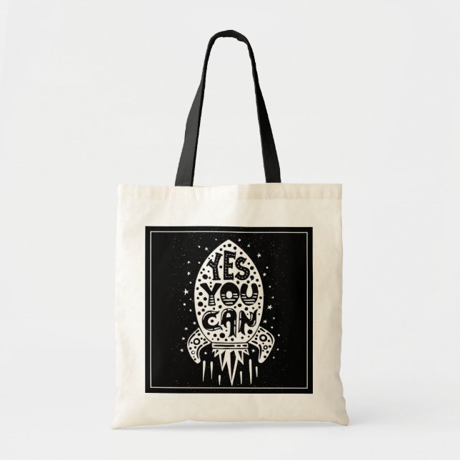 Bolsa Tote Sim você pode Rocketship (Frente)