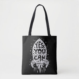 Bolsa Tote Sim você pode Rocketship
