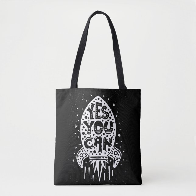 Bolsa Tote Sim você pode Rocketship (Frente)
