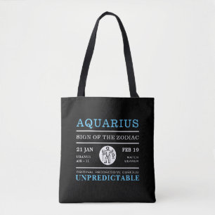 Bolsa Tote Símbolo Aquário do Zodíaco, Astrológico
