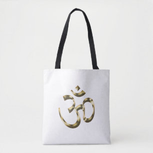 Bolsa Tote Símbolo budista hindu hindu do Om metálico ioga