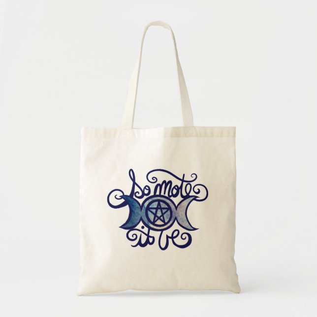 Bolsa Tote Símbolo da Deusa Tríplice Lua Assim Mote ser       (Frente)