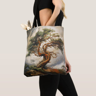 Bolsa Tote Símbolo da natureza da árvore abstrato