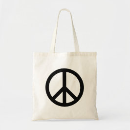 Bolsa Tote Símbolo da paz anti-guerra branco negro moderno