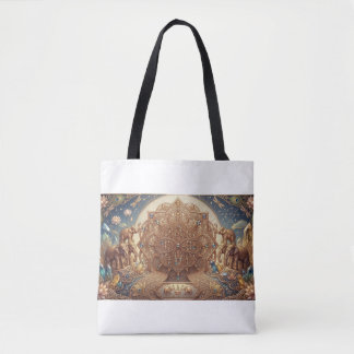 Bolsa Tote Símbolo da Roda da Fortuna de Oito Direções