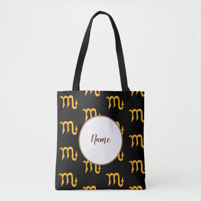Bolsa Tote Símbolo de Astrologia de Scorpio de ouro Personali (Frente)