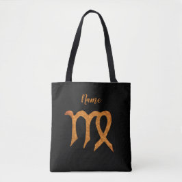 Bolsa Tote Símbolo de Astrologia Zodiac Dourado Virgo Persona