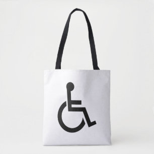 Bolsa Tote Símbolo de Cadeira de Rodas Cuidados com Deficiênc