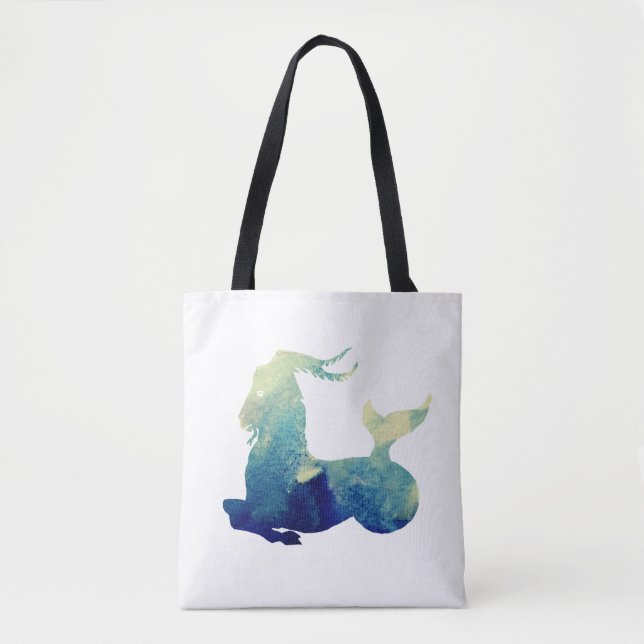 Bolsa Tote Símbolo de Capricórnio de Aquarela (Frente)