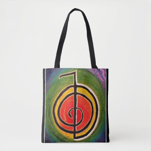 Bolsa Tote Símbolo de Cho-Ku-Rei Reiki - trabalhos artísticos (Frente)