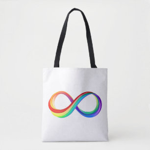 Bolsa Tote Símbolo de Infinidade Arco-Íris em Camadas