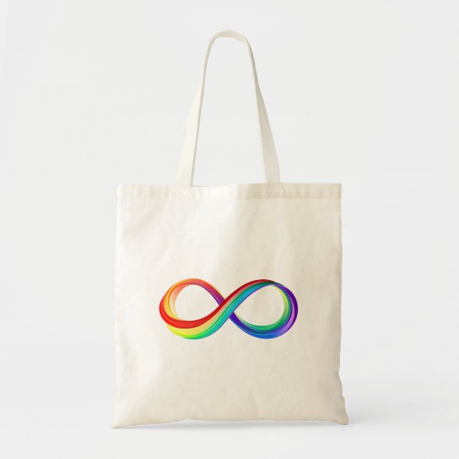Bolsa Tote Símbolo de Infinidade Arco-Íris em Camadas (Frente)
