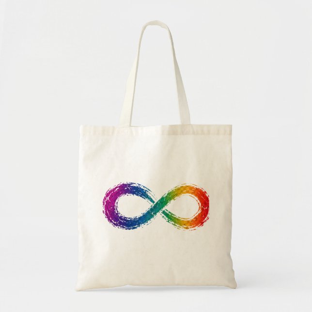 Bolsa Tote Símbolo de Infinito Arco-íris Neurodiversidade (Frente)