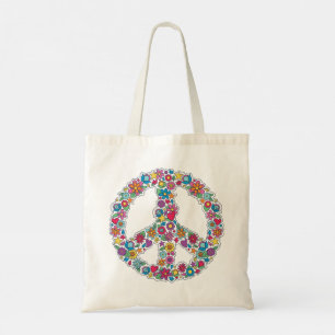Bolsa Tote Símbolo de Paz da Flor