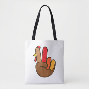 Bolsa Tote Símbolo de Paz de Mão Turca Groovy Ação de Graças 